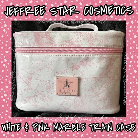 Jeffree Star Handbags - NWT WHITE & PINK MARBLE TRAIN CASE BY JSC